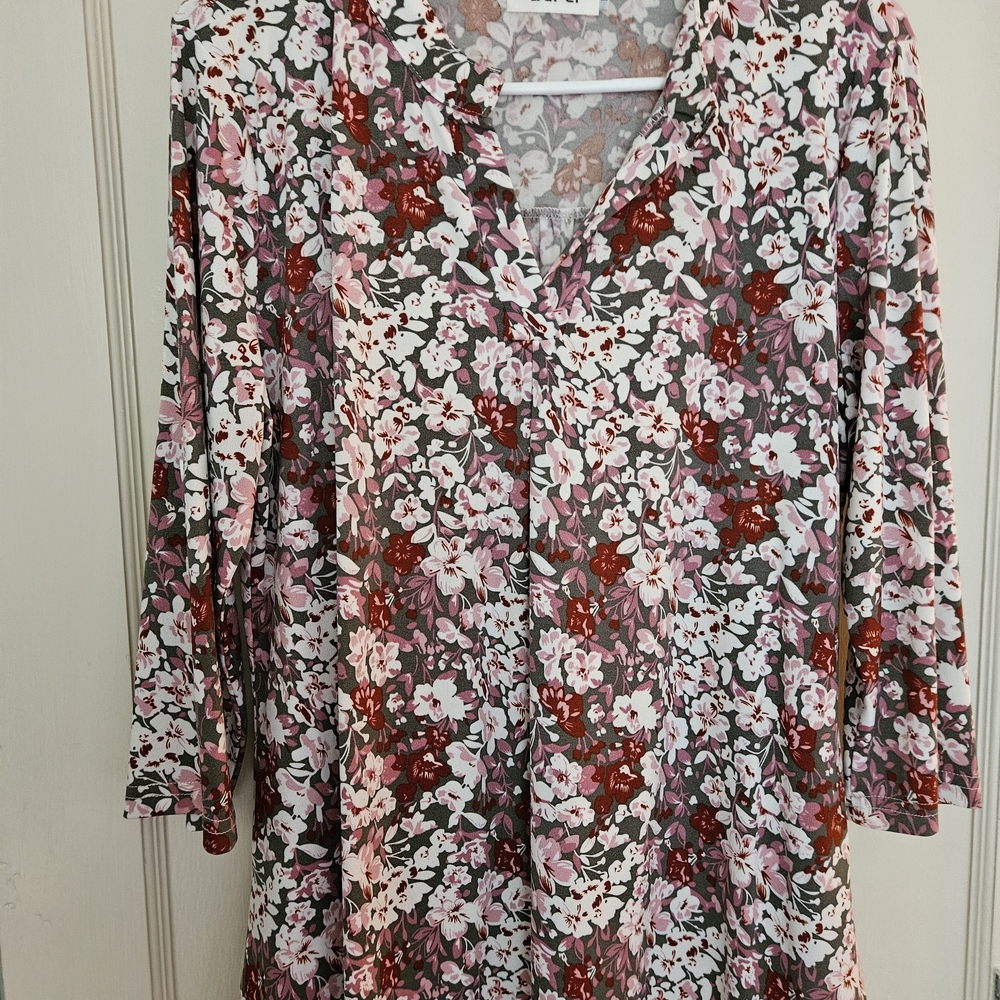 Floral Women's Top - Pink and Red